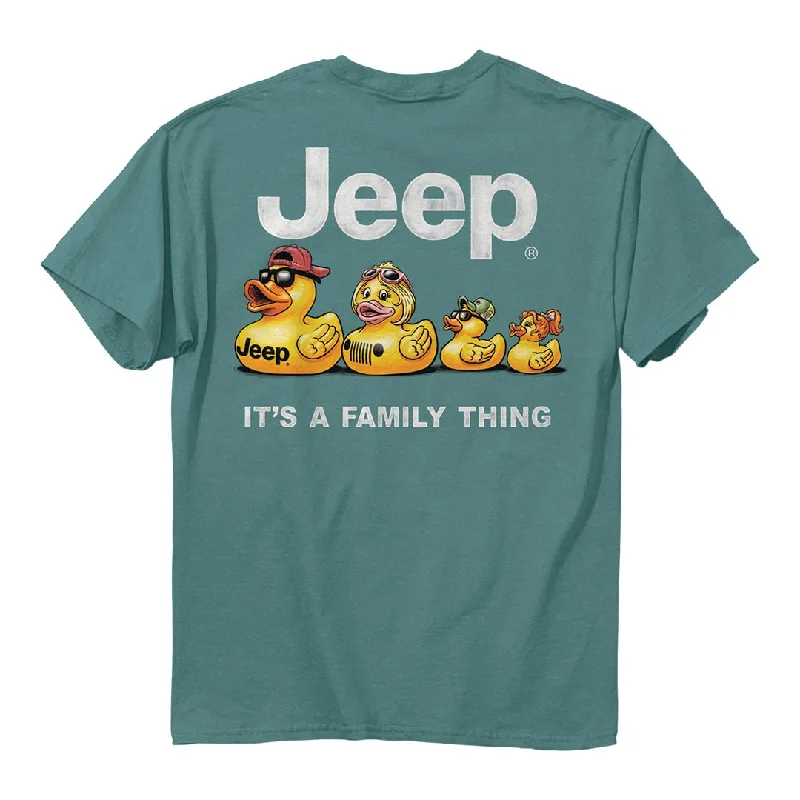 teal trim t-shirts -Jeep - Duck Family T-Shirt