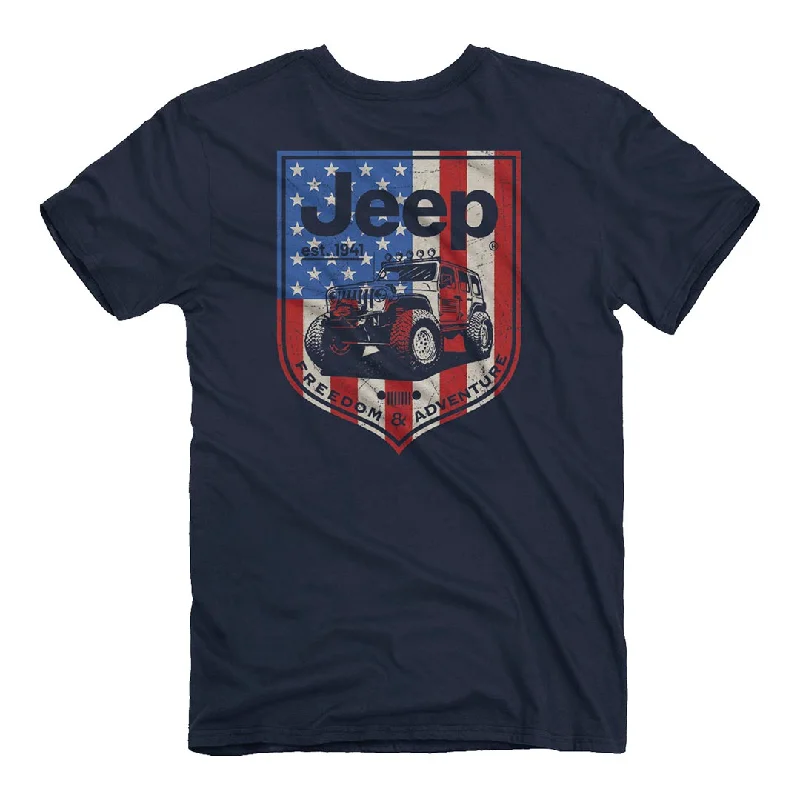 petite chill t-shirts -Jeep - USA Shield T-Shirt