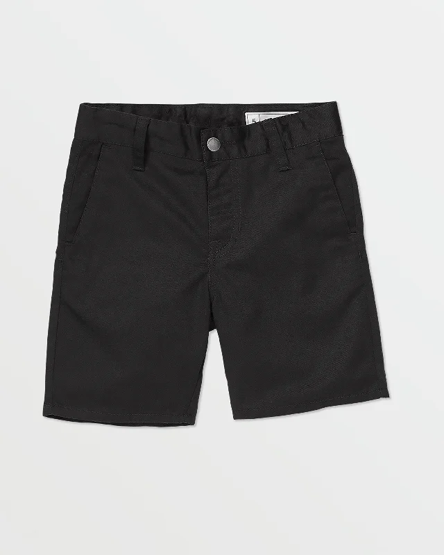 relaxed drape t-shirts -Little Boys Frickin Chino Shorts - Black