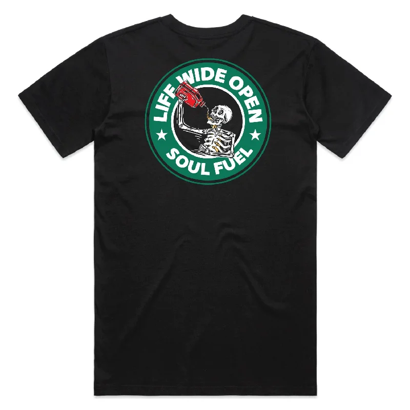 twill soft t-shirts -Morning Brew Soul Fuel Tee