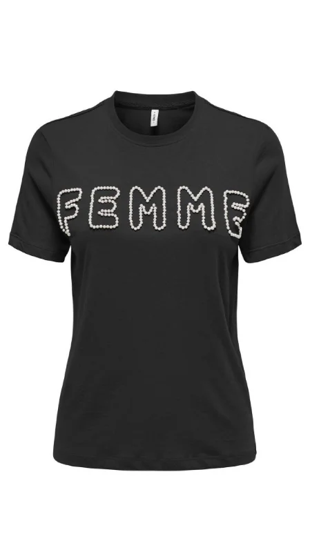 coastal cool t-shirts -Nanna Femme Black Tee