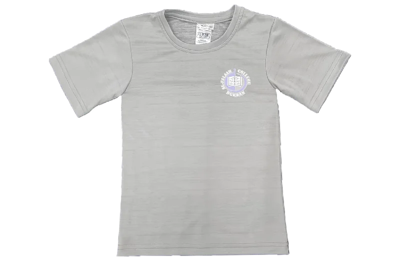 slub knit t-shirts -Al-Falaah Girls Sports T-Shirt - Grey (GR 1 to 12)