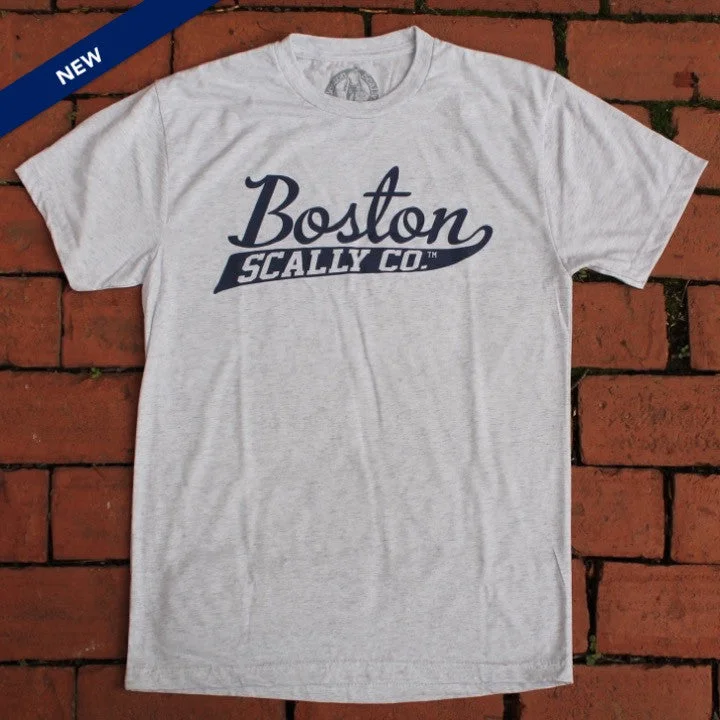 light flow t-shirts -Boston Scally The Tee - Heather White