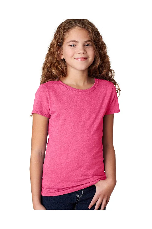 gunmetal t-shirts -Next Level Youth Princess CVC Jersey Short Sleeve Crewneck T-Shirt - Raspberry Pink