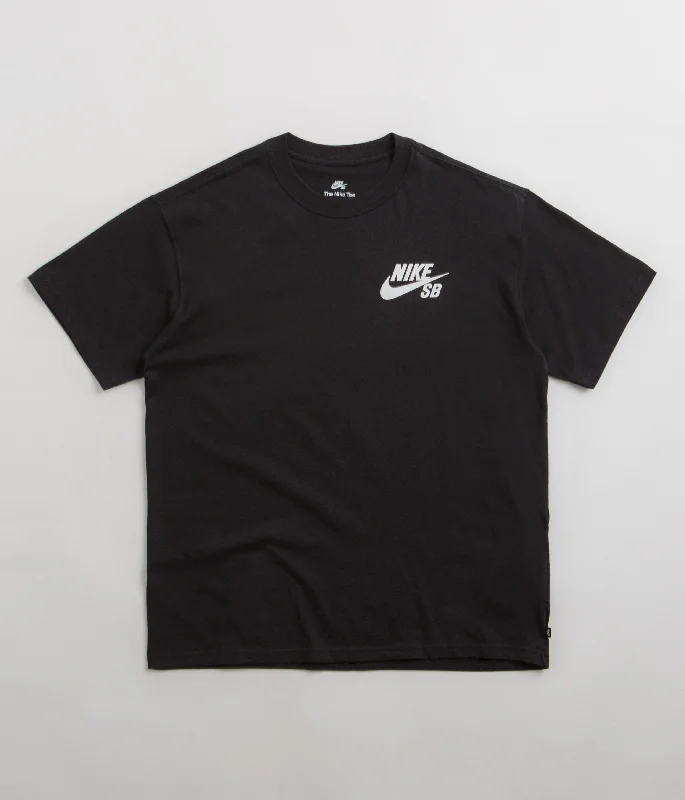 active faded t-shirts -Nike SB Logo T-Shirt - Black / Black / White