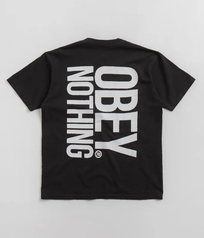 light flow t-shirts -Obey Nothing T-Shirt - Vintage Black