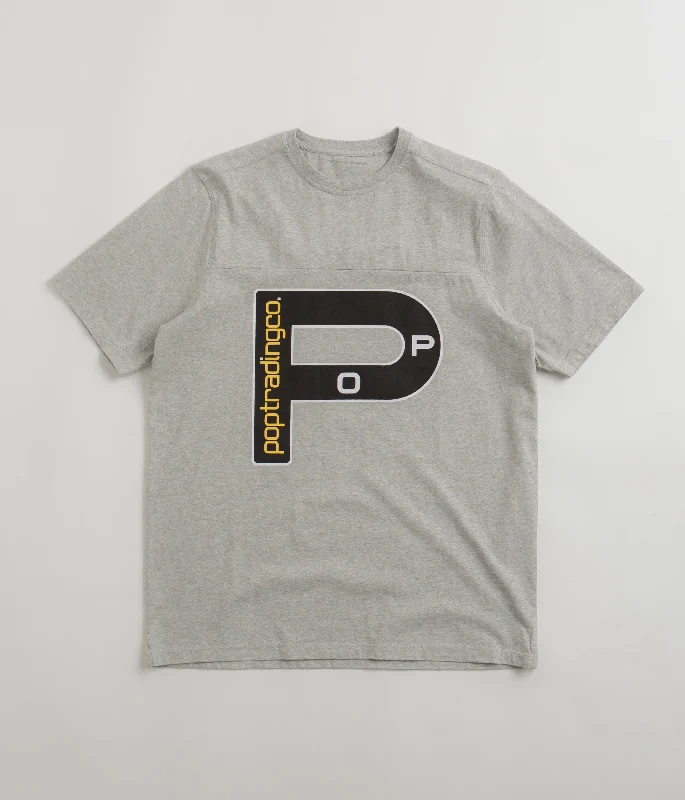 mango stitch t-shirts -Pop Trading Company Nautica T-Shirt - Grey Heather