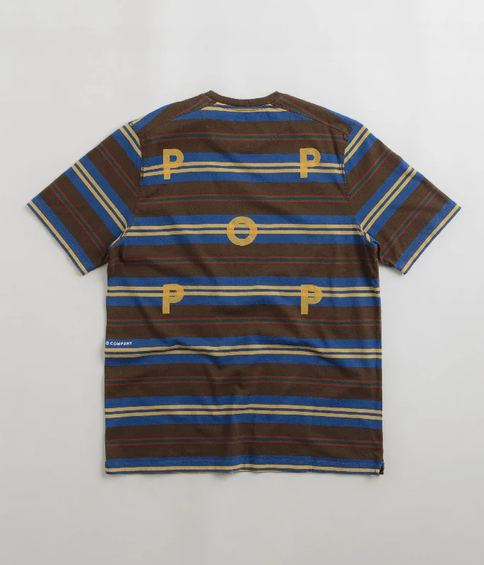 velvet touch t-shirts -Pop Trading Company Striped Logo T-Shirt - Delicioso / Multi