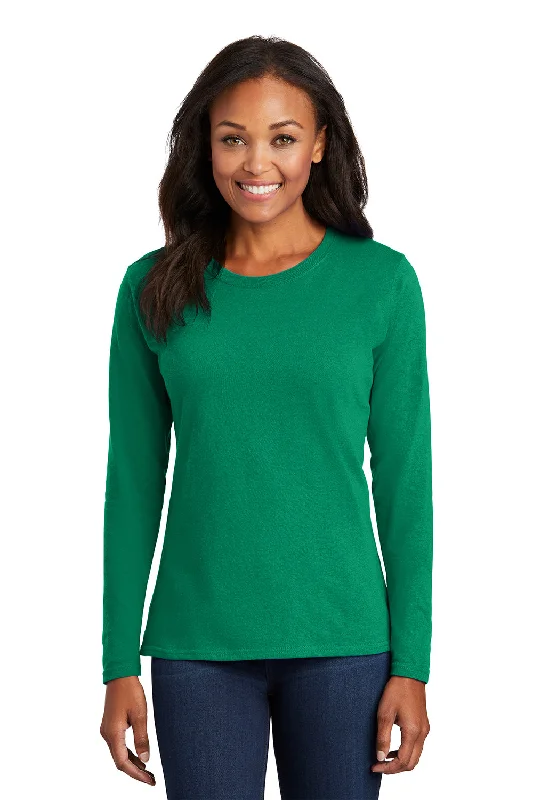 berry bold t-shirts -Port & Company Womens Core Long Sleeve Crewneck T-Shirt - Kelly Green