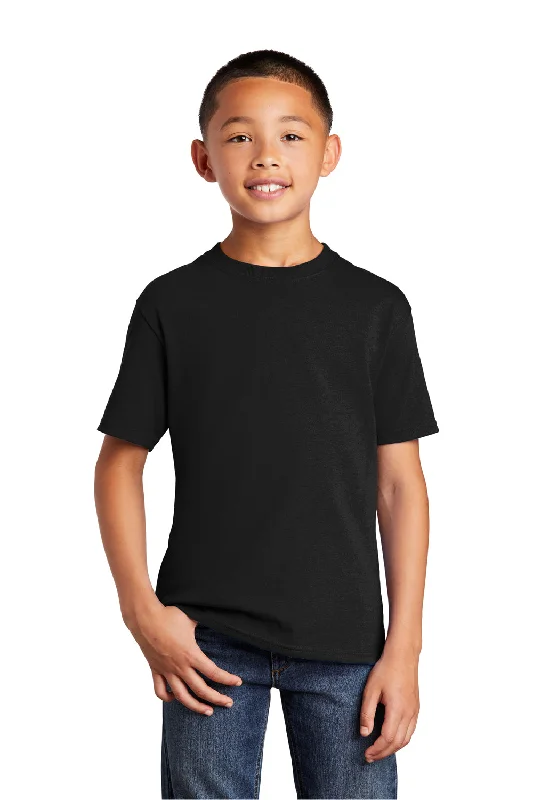 tan faded t-shirts -Port & Company Youth Core Short Sleeve Crewneck T-Shirt - Jet Black