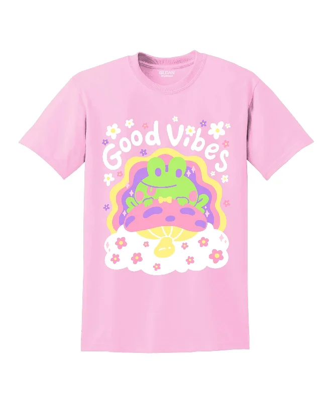 zebra stripe t-shirts -Good Vibes Frog T-Shirt