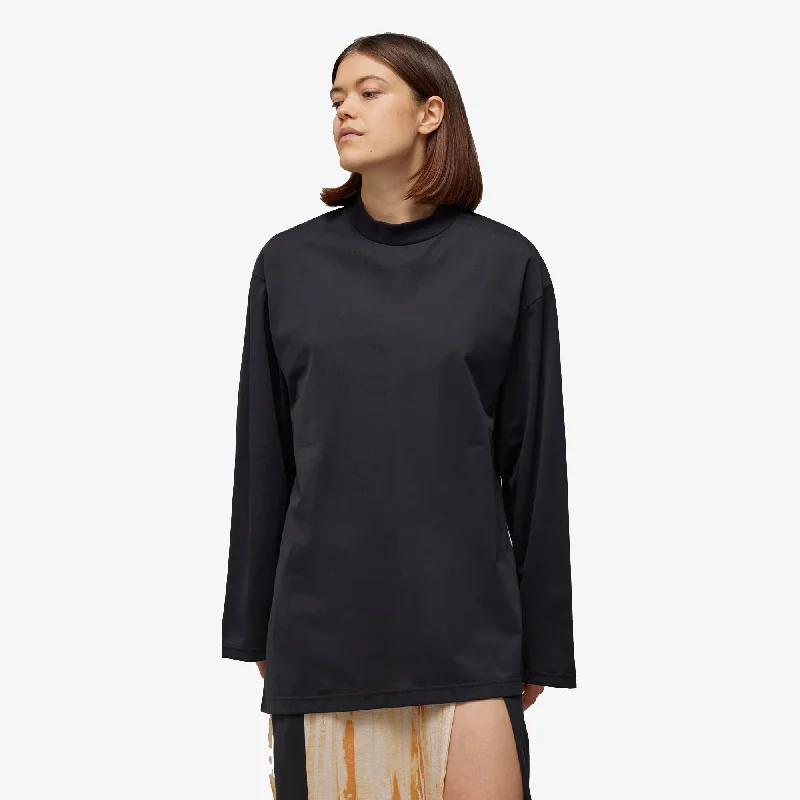 flax fiber t-shirts -Y-3 | PREMIUM LOOSE LONG SLEEVE TEE  { BLACK