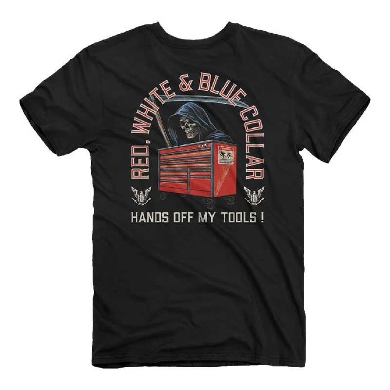 breath faded t-shirts -Red, White, and Blue Collar - Hands Off T-Shirt