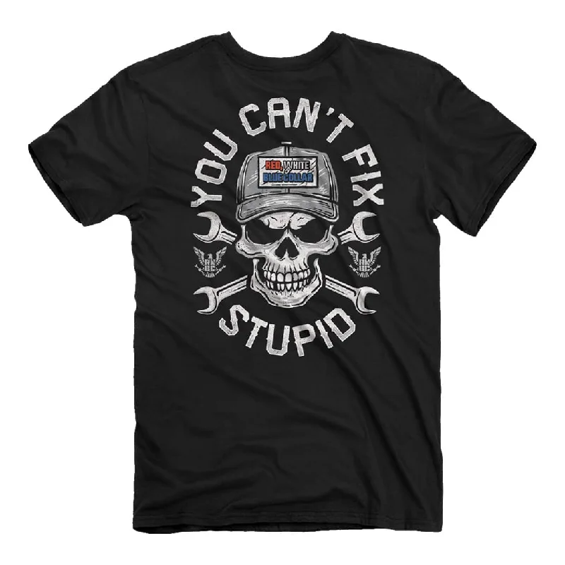 teen splash t-shirts -Red, White, and Blue Collar - Skull & Wrench T-Shirt