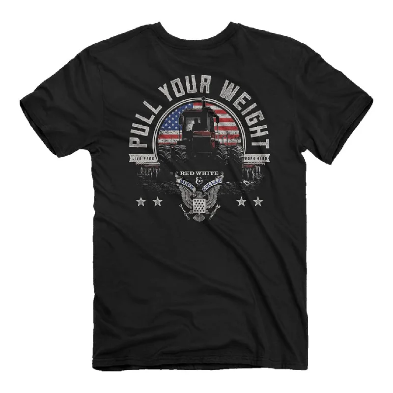 team faded t-shirts -Red, White, and Blue Collar - Tractor T-Shirt