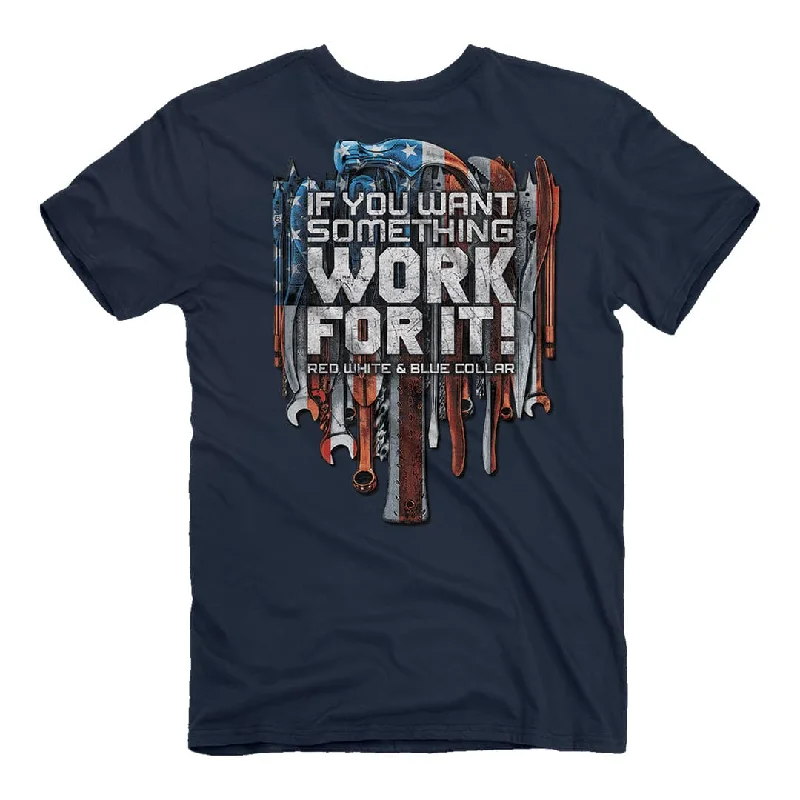 saffron vibrant t-shirts -Red, White, and Blue Collar - Work T-Shirt