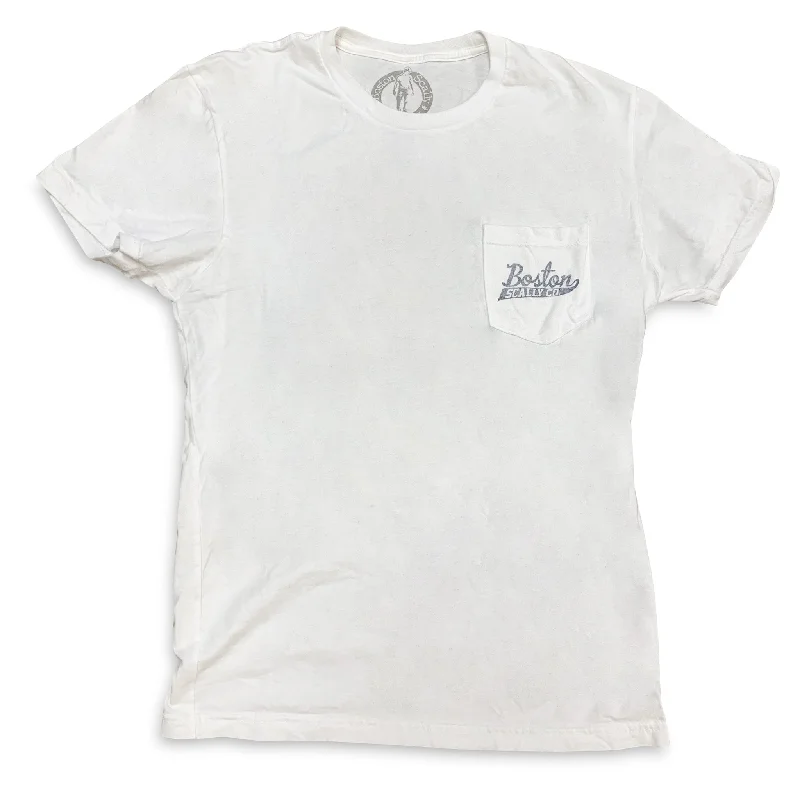 breath faded t-shirts -Boston Scally The Sailor Pocket T-Shirt - White