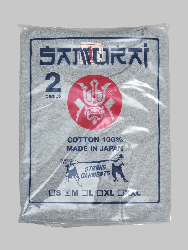 patch pocket t-shirts -Samurai Jeans SJ2PST-CREW Tubular Grey T-Shirt (2 Pack)