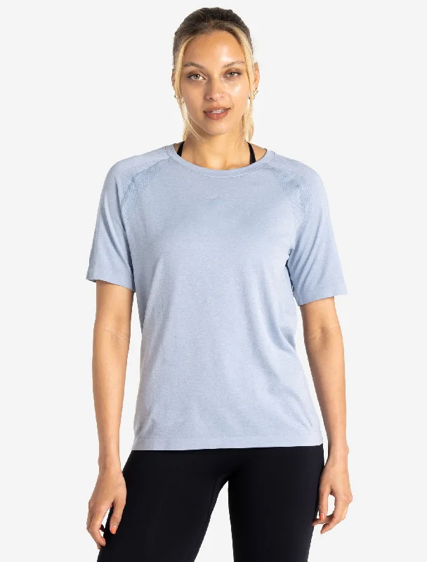 seed knit t-shirts -Seamless T-Shirt - Blue Marl