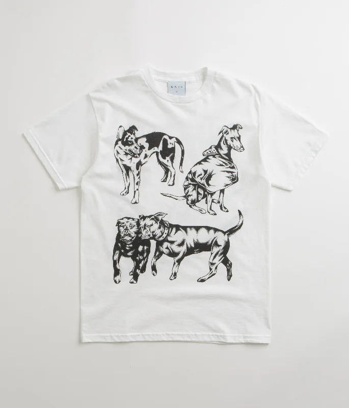 coral short t-shirts -Skateboard Cafe Pooch T-Shirt - White