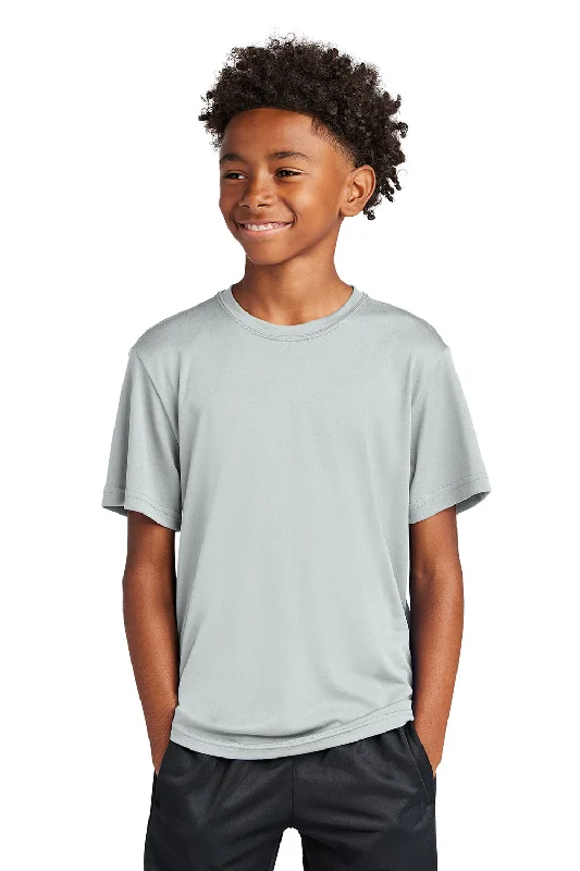 snow soft t-shirts -Sport-Tek Youth Competitor Moisture Wicking Short Sleeve Crewneck T-Shirt - Silver Grey