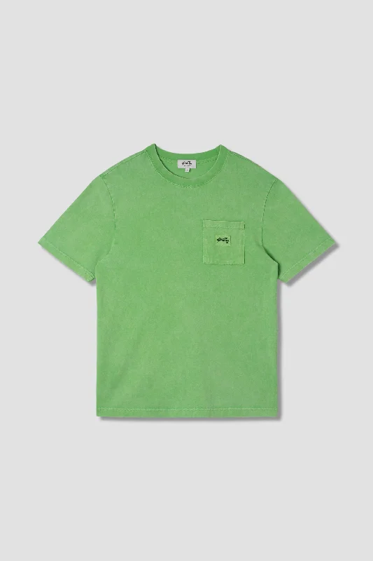 autumn motif t-shirts -Patch Pocket Tee (Washed Lime)