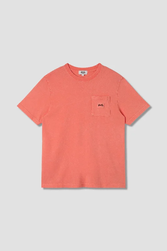 men’s tough t-shirts -Patch Pocket Tee (Washed Orange)