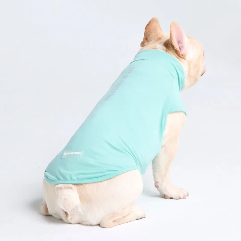 block vibe t-shirts -Sunblock Dog T-Shirt - Aqua