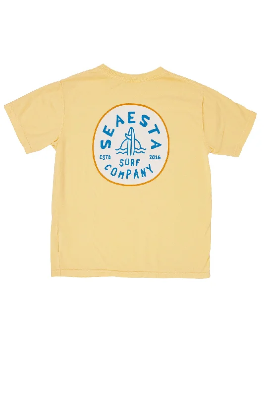 flame loose t-shirts -Seaesta Surf Co / Shoreline Tee / Faded Mustard Yellow / Youth