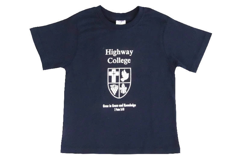 form fit t-shirts -T-shirt Navy Printed - Highway College