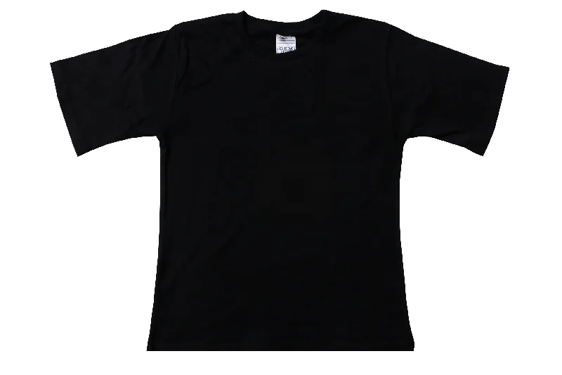 custom embroidered t-shirts -T-Shirt Plain - Black