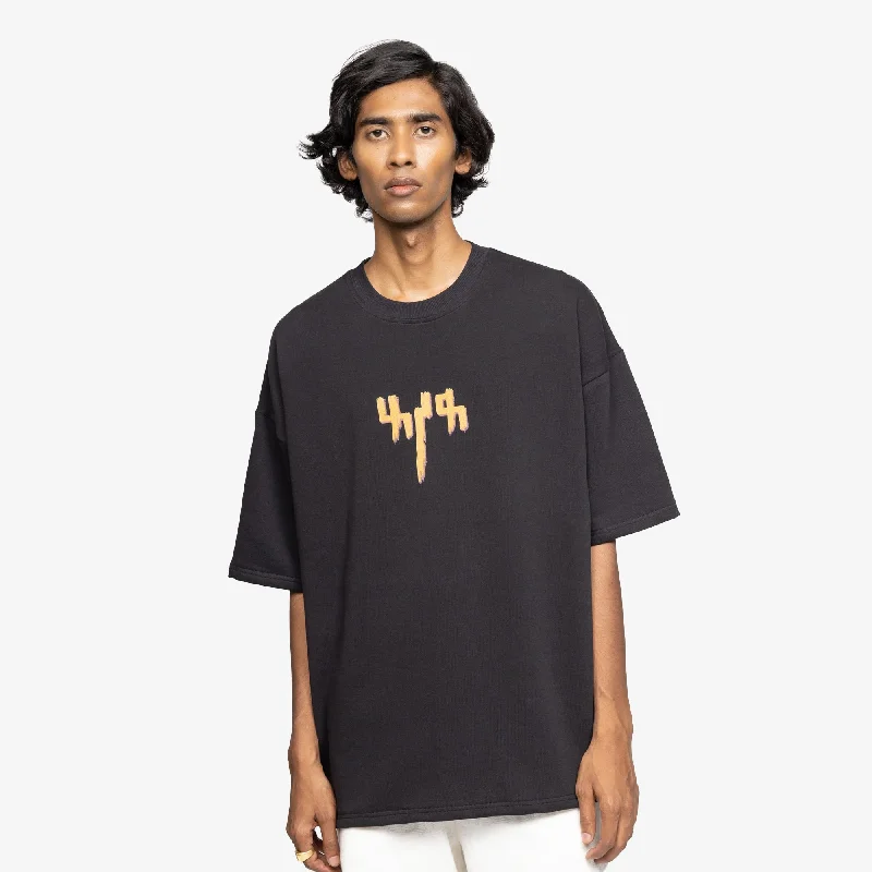 pair splash t-shirts -F A R A K | TAAZA KHABAR T-SHIRT { BLACK/BLACK