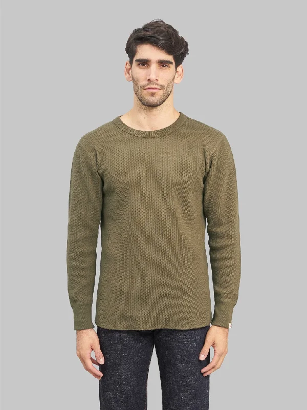 sharp soft t-shirts -UES Double Honeycomb Thermal T-Shirt Brown