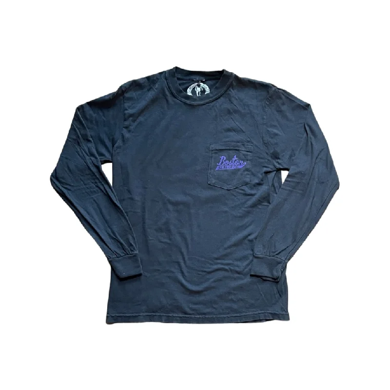 indigo soft t-shirts -Boston Scally The Violet Rose Long Sleeve Tee - Vintage Black