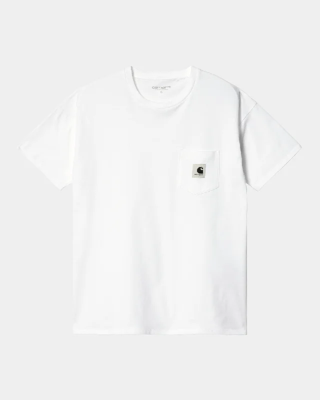 khaki clean t-shirts -Women's Pocket T-Shirt | White