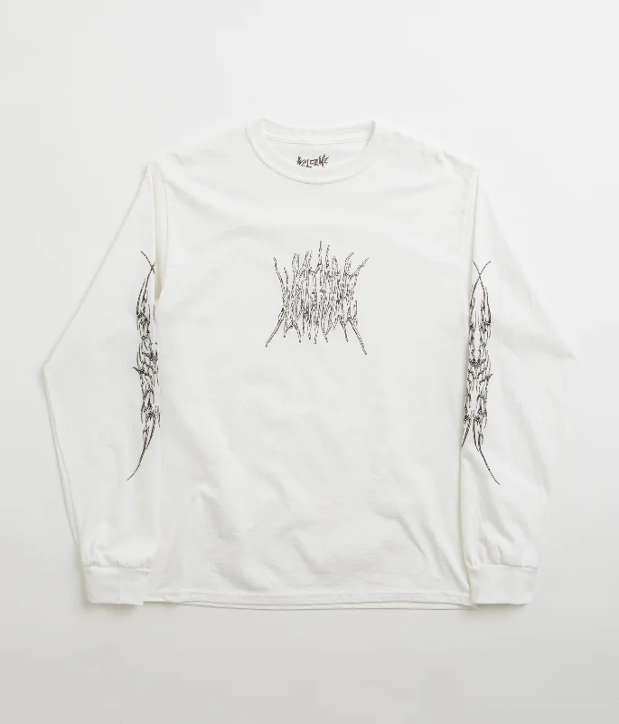 blush trim t-shirts -Welcome Chasm Long Sleeve T-Shirt - White