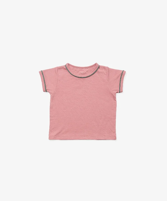 button detail t-shirts -Willie Baby T-Shirt, Pink