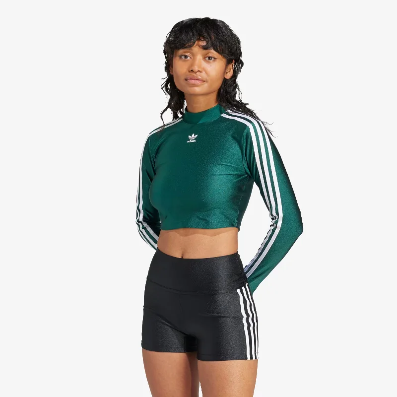 diagonal block t-shirts -Adidas Originals | WMN'S 3-STRIPES CROPPED LONG SLEEVE TEE