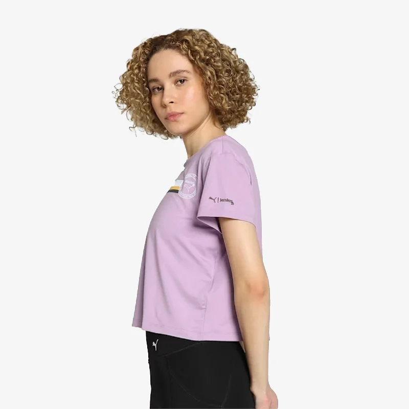 diagonal block t-shirts -Puma | WMN'S X LEMLEM TRAINING T-SHIRT  { VIVID VIOLET