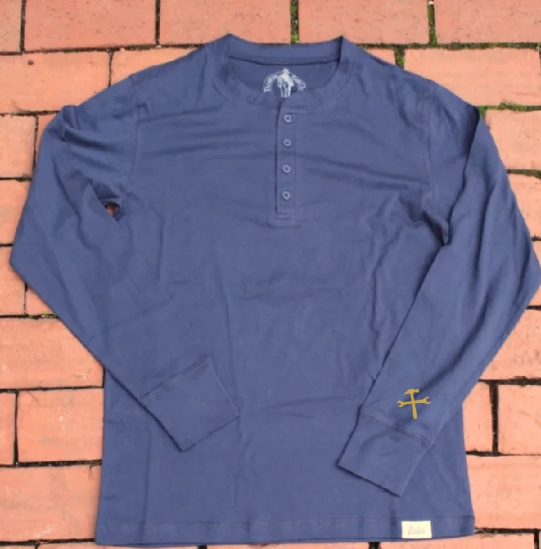 soft vibe t-shirts -Boston Scally The Worker Henley - Blue