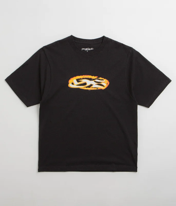 plus gym t-shirts -Yardsale YS Fire T-Shirt - Black