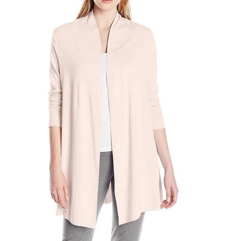 tweed-velvet cardigan classic -Amelia Knit Cardigan In Blush