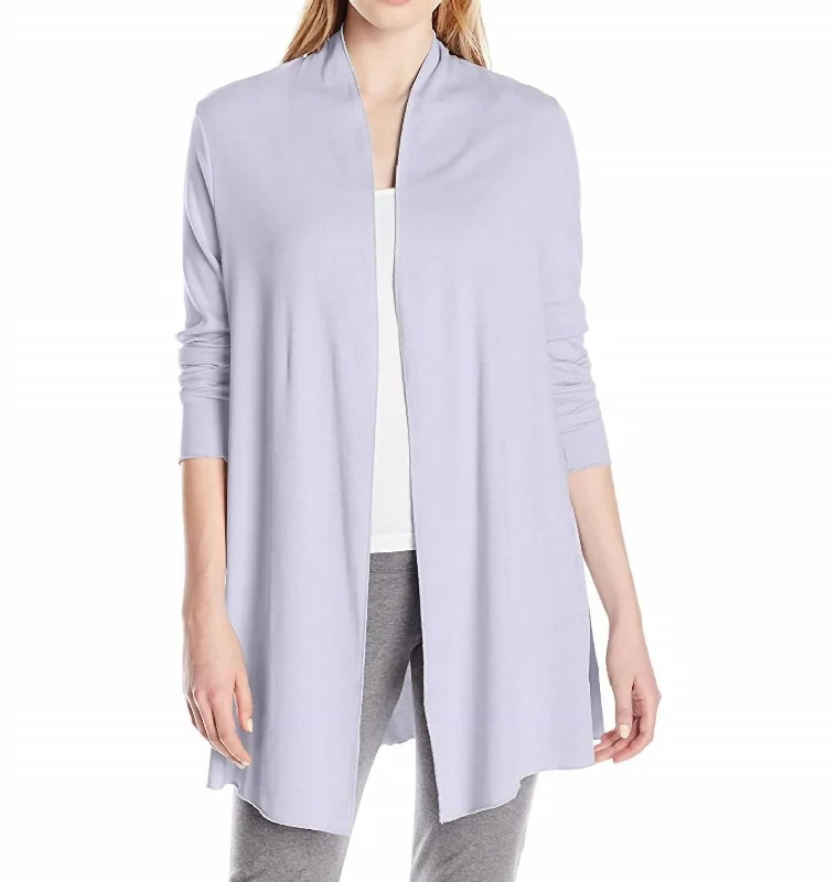 cardigan with twisted cut -Amelia Knit Cardigan In Lavender