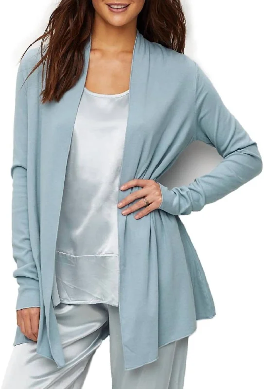 cardigan with sequin trim -Amelia Knit Cardigan In Morning Blue