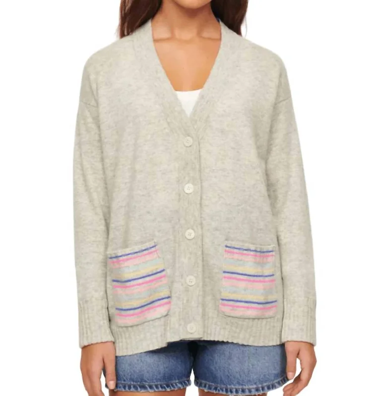 saffron cardigan vibrant glow -Arya Cardigan In Pale Grey