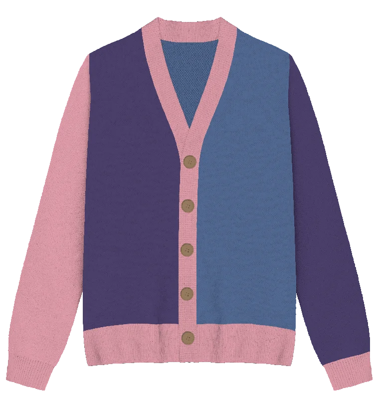 cardigan women gypsy lace -Bisexual Colorblock Knit Cardigan