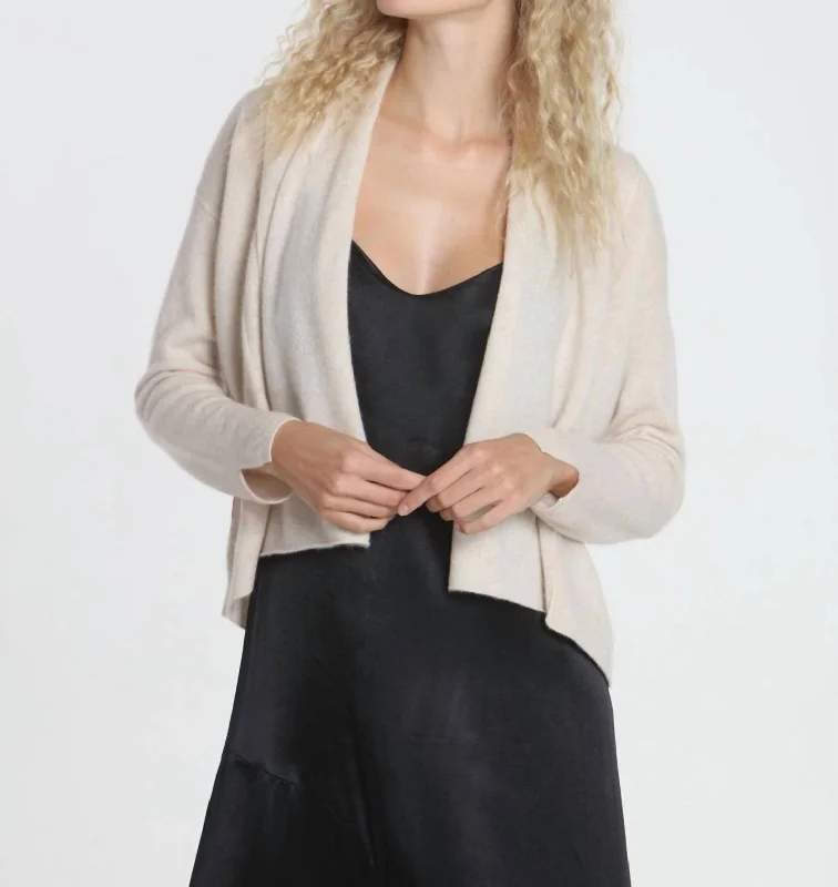 cardigan with cut-out shoulders -Carla Cross Cardigan In Dune