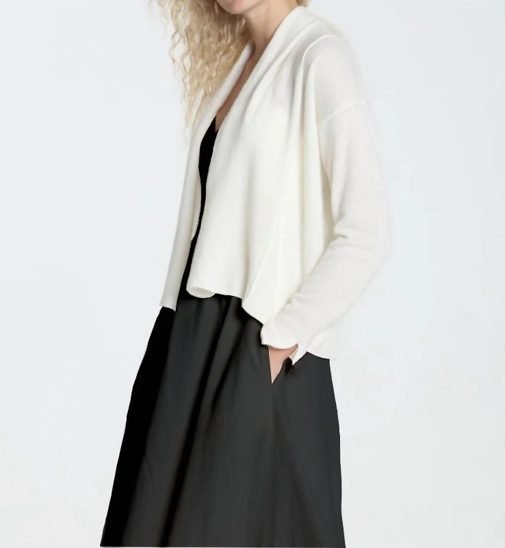 cropped cardigan layered look -Carla Cross Cardigan In White