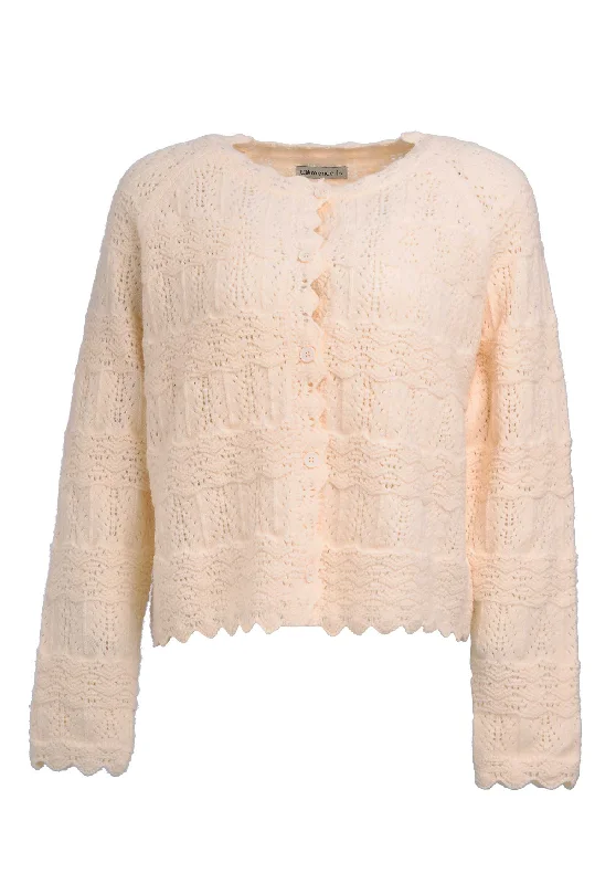 boucle-ramie cardigan fuzzy -Cardigan M822 Blanc