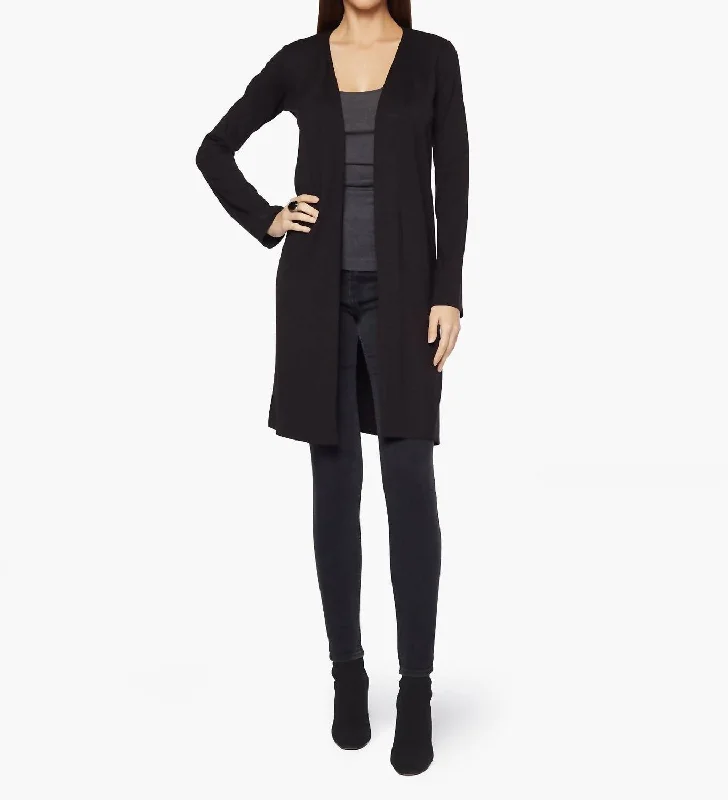 fuzzy-suede cardigan soft -D.c. Ponte Cardigan In Black Ponte